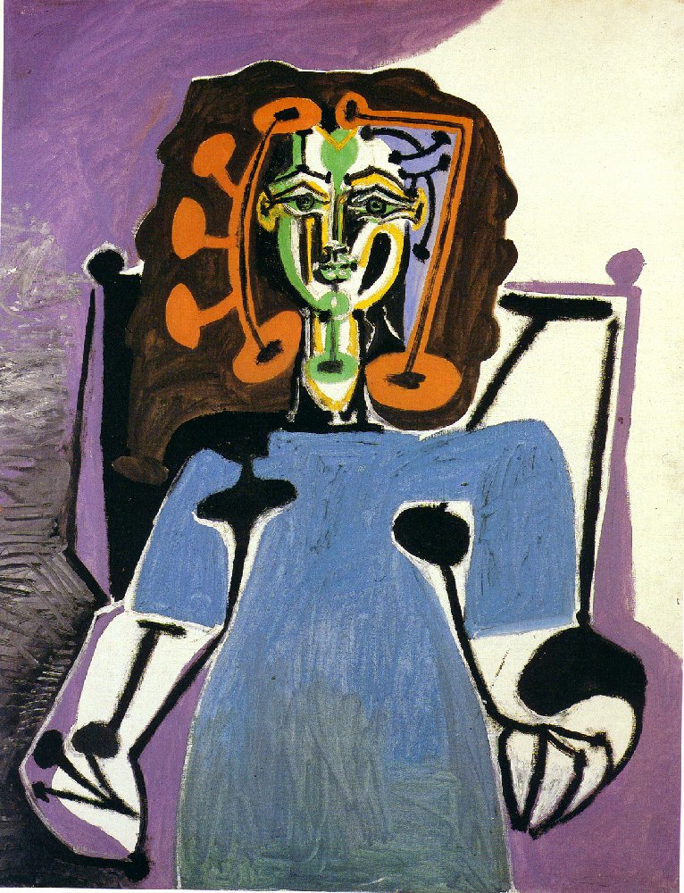 Picasso Seated Francoise with blue dress 1949